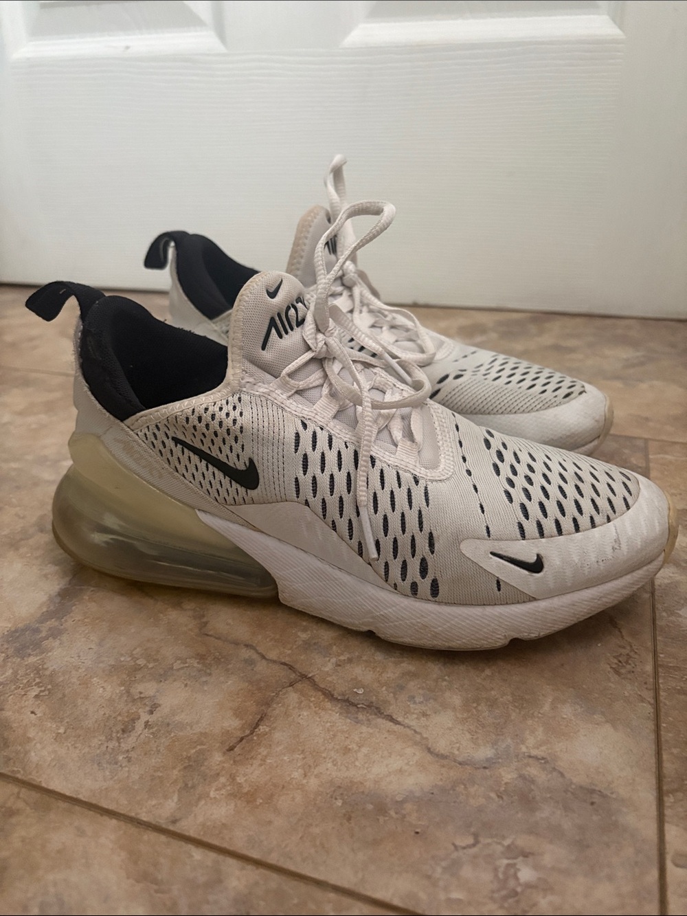 Nike 270 Sneakers in White with Black Accents